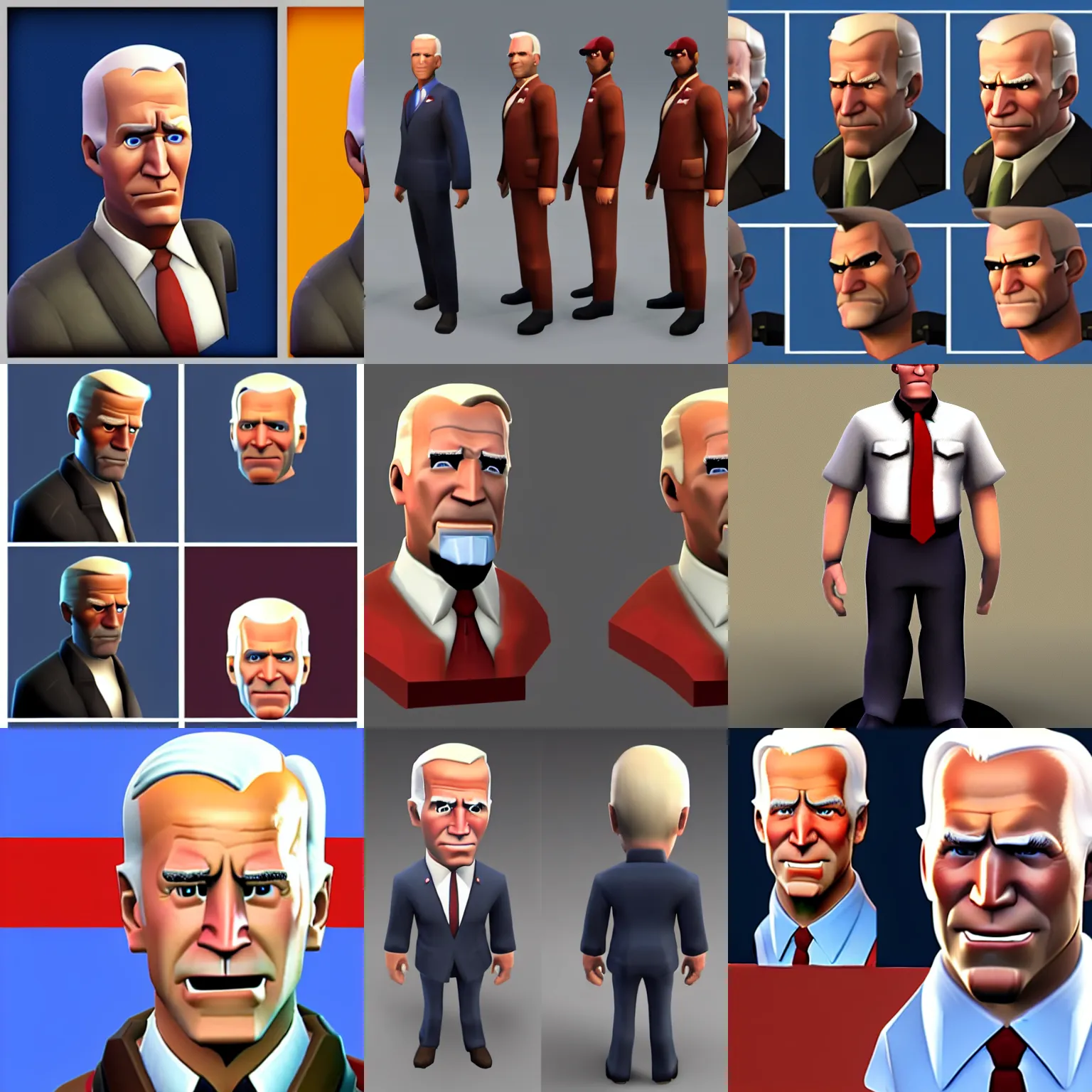 Prompt: team fortress 2 joe biden model