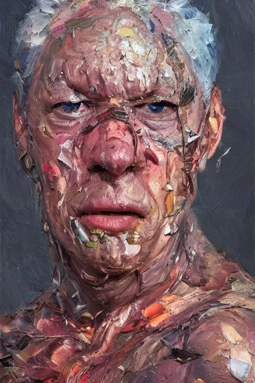 Image similar to palette knife oil painting of a human figure who is comprised entirely of rats. extreme detail. artstation trending, artgerm, deviant art, octane, substance, art history 8 k