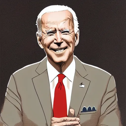 Image similar to : president biden with occulas on, digital art, illustration, art station