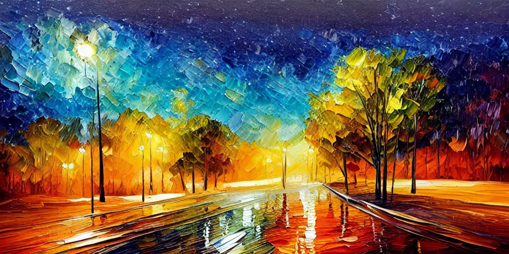 Image similar to nighttime nature landscape, oil painting, ultra realistic, highly detailed, hd, sharp focus, warm colors, realistic, vivid colors, painting, non blurry, sharp, smooth, illustration