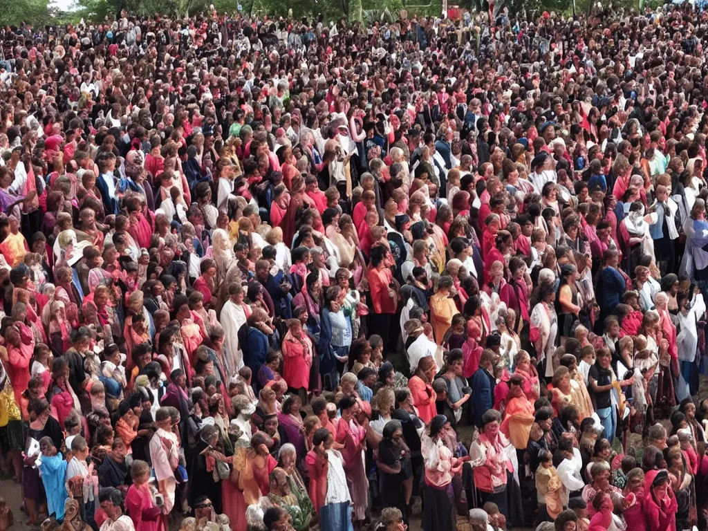 Image similar to 1000 humans for a choir and sing to welcome the lord's arrival