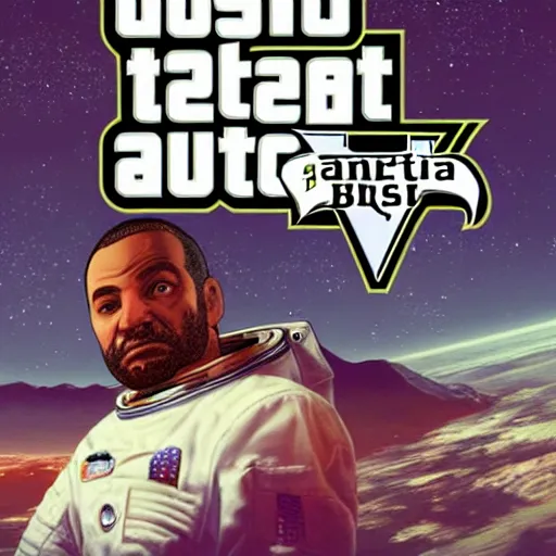 Prompt: Astronaut in GTA V, cover art by Stephen Bliss, artstation, no text