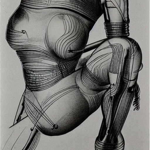 Prompt: A cyborg woman. Line drawing by Hans Bellmer