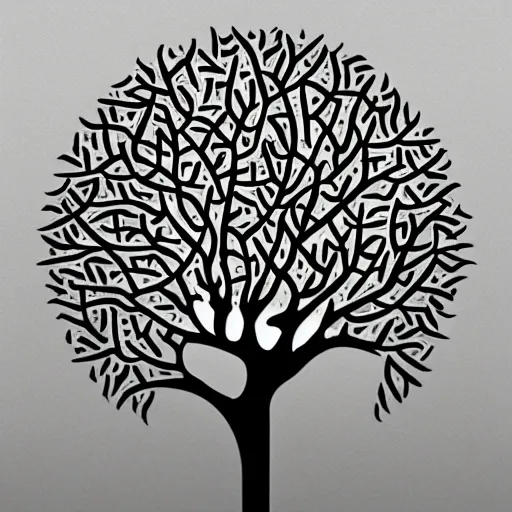 Image similar to a logo of a tree in the y 2 k style, created by the designers republic