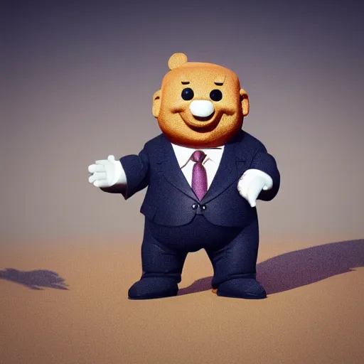 Prompt: little mr xi jinping by roger hargreaves and jim henson. rust, octane render, unreal engine