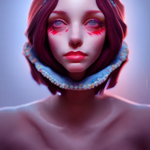 Image similar to portrait of a cake as a woman, digital art, cinematic, ultradetail, 8k, painting, imaginefx, trending on artstation