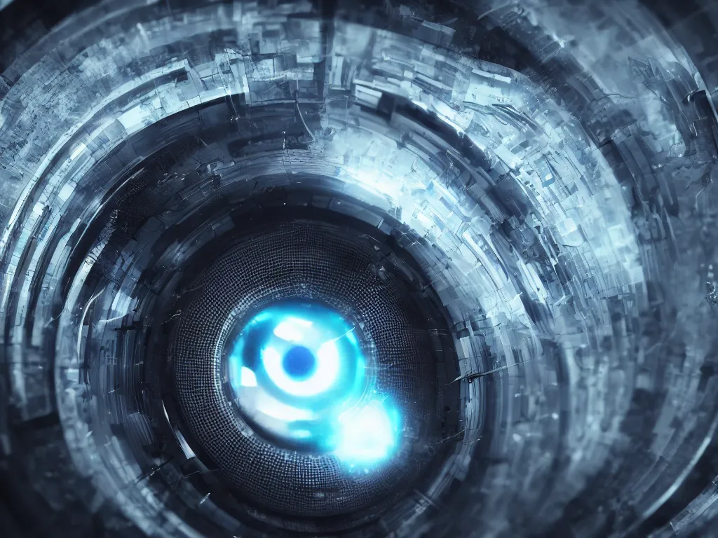 Prompt: a futuristic eye with soundwaves, macro, photorealistic octane render, hyper detailed, hyper realistic