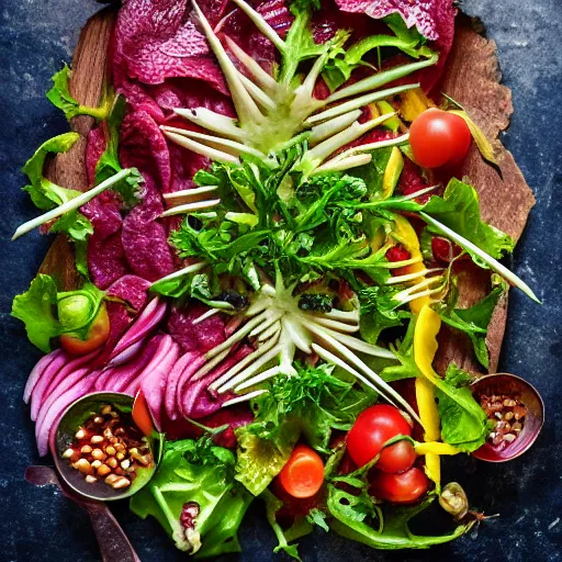 Prompt: food photography of a teeth salad with lots of teeth and a pinch of teeth with a side of teeth