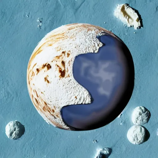 Image similar to earth made of ice cream melting under the heat