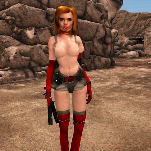 Prompt: Amouranth in UE5 Fallout New Vegas Mod, high detail, award winning