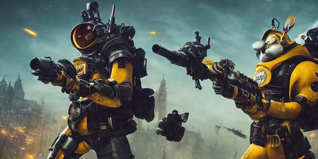 Image similar to BEE WITH A GIANT GUN , realistic 4k octane beautifully detailed render, 4k post-processing, highly detailed, intricate complexity, epic composition, magical atmosphere, cinematic lighting, masterpiece, ultra hd