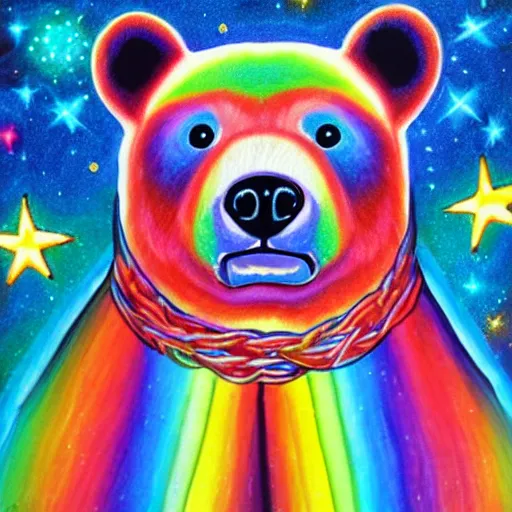 Image similar to rainbow cosmic bear