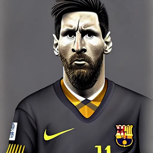 Prompt: lionel messi looking angry, intricate, elegant, highly detailed, digital painting, artstation, concept art, matte, sharp focus, illustration, art by gertrude abercrombie