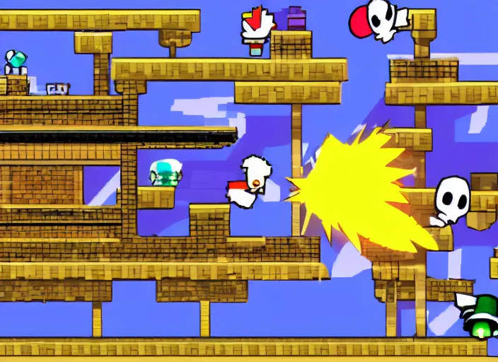 Image similar to screenshot from ( ( super paper mario ) )