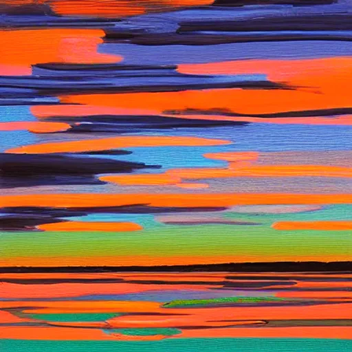 Image similar to In this computer art, the artist has used a simple palette of colors to create a feeling of calm and serenity. The soft hues of blue and green are reminiscent of a cloudy sky, while the orange and yellow suggest the warm glow of the sun. The vertical stripes of color are divided by thin lines of black, which give the impression of deep space. The overall effect is one of peacefulness and balance. Prada, comic strip by Akira Toriyama churning