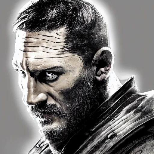 Prompt: Tom Hardy in wolverine suit Digital art 4K quality Photorealism