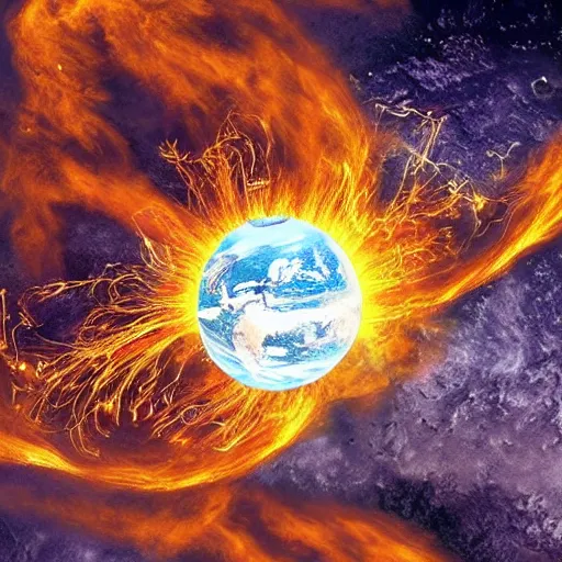 Image similar to the earth exploding