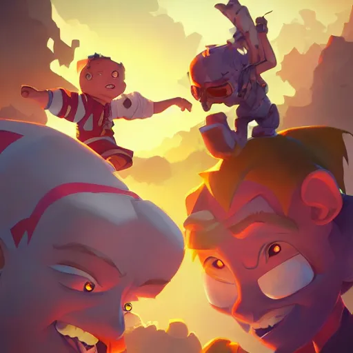 Image similar to hero world rugrats, behance hd by jesper ejsing, by rhads, makoto shinkai and lois van baarle, ilya kuvshinov, rossdraws global illumination