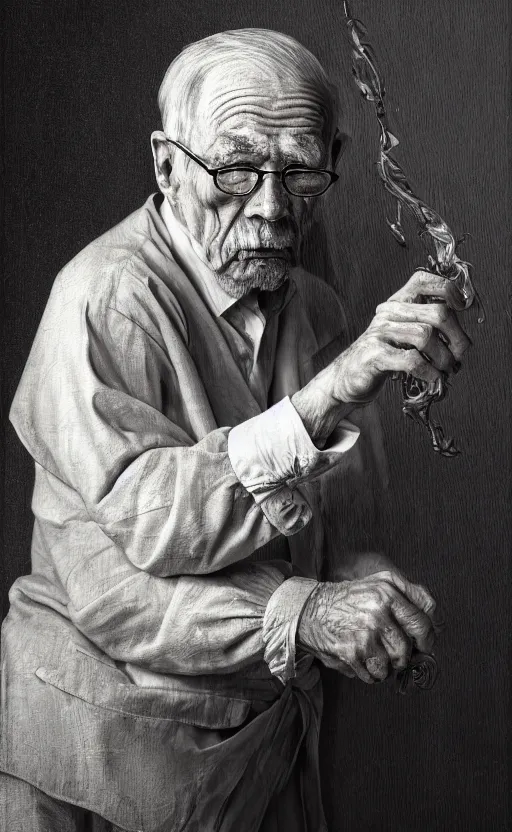 Image similar to old man doing hard work do what we can then leave it to god nonfiction elegant highly detailed digital painting 8 k uhd highly consistent object intricate sharp focus illustration highly anatomy form with delete duplication rendered by octane baroque art by robin eley paul lung samuel silva