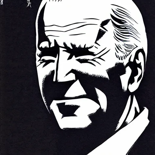 Image similar to Joe Biden looking sinister, by Tsutomu Nihei, highly detailed