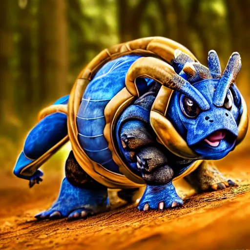 Image similar to national geographic photo of blastoise, pokemon in the wild, intricate, portrait, 8 k highly professionally detailed, hdr, cgsociety