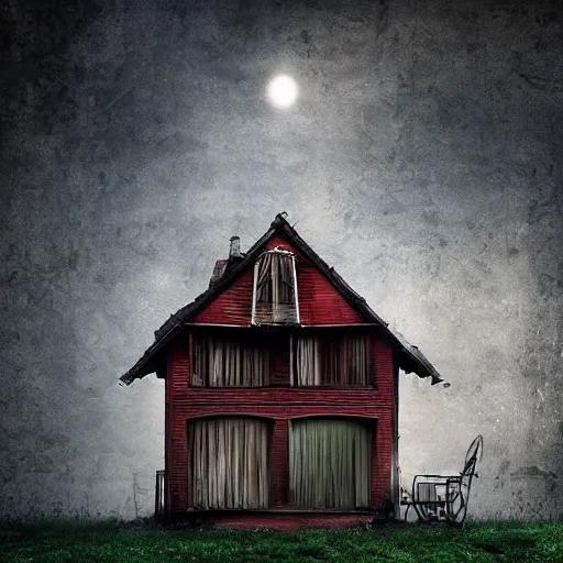 a house in nowhere, surrealism, dreamcore, Stable Diffusion