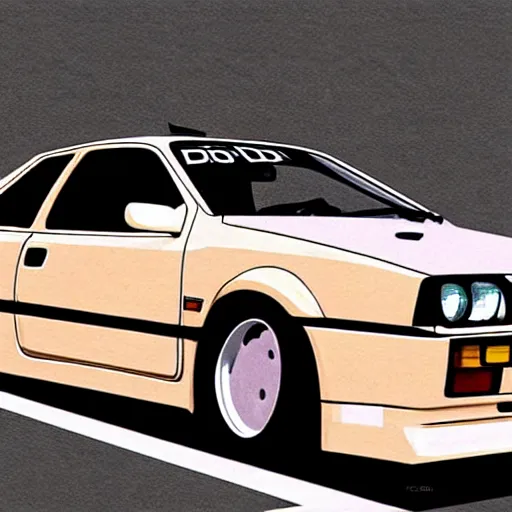 Image similar to volkswagen corrado initial d, anime art