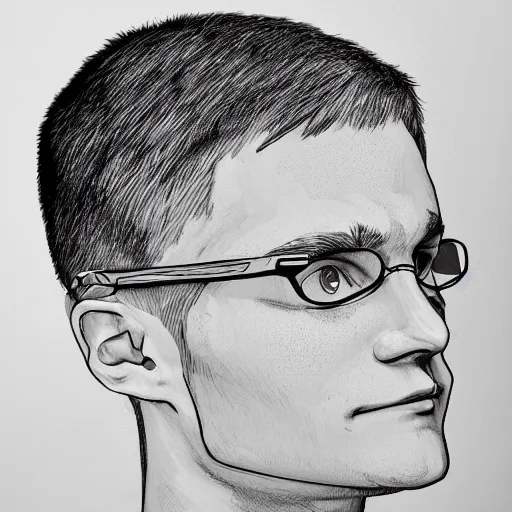 Prompt: simple line drawing line art vitalik buterin