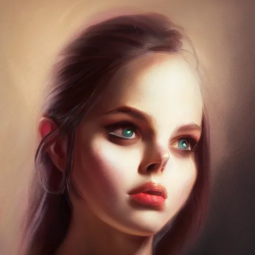 Image similar to a young woman dramatic lighting, chiaroscuro, high detail, painted by jana schirmer, trending on artstation