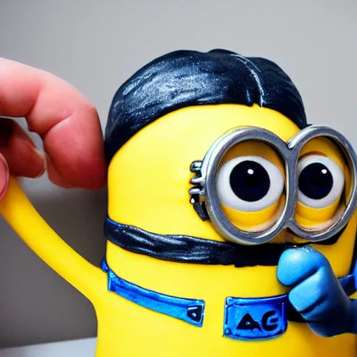 Image similar to puting holding and eating a minion, highly detailed