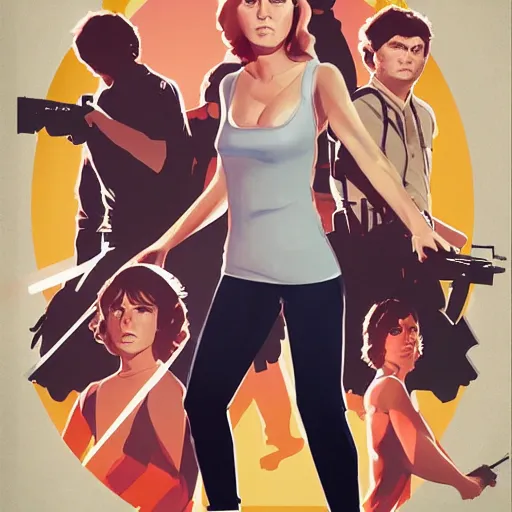 Image similar to attack of the killer melons, poster movie, by phil noto