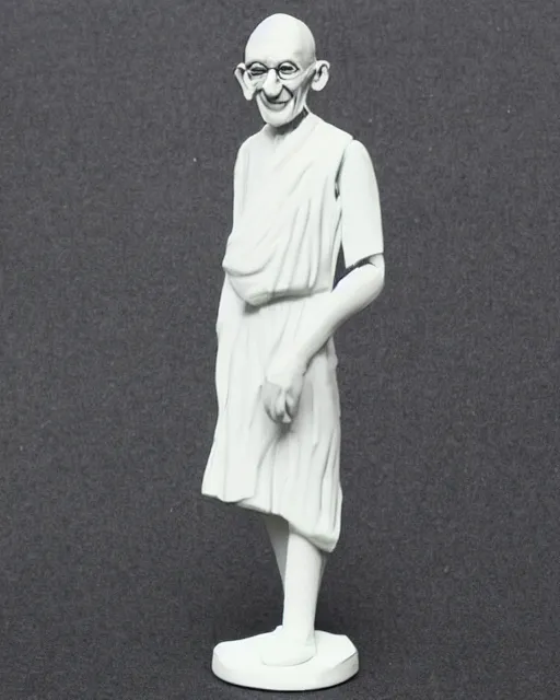 Prompt: mahatma gandhi, stop motion vinyl figure, plastic, toy