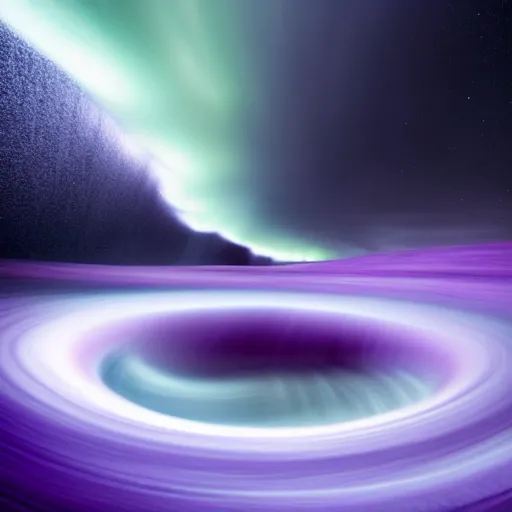Image similar to amazing landscape photo of a purple tornado in the shape of a vortex by marc adamus, digital art, beautiful dramatic lighting