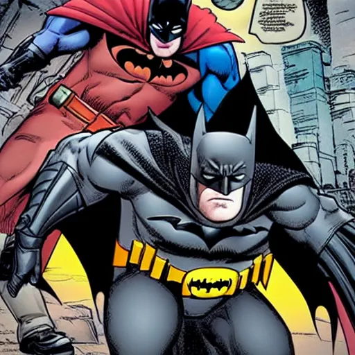 Image similar to Batman is just three kids in a trenchcoat