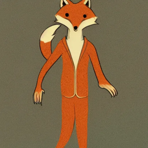 Image similar to an anthropomorphic fox