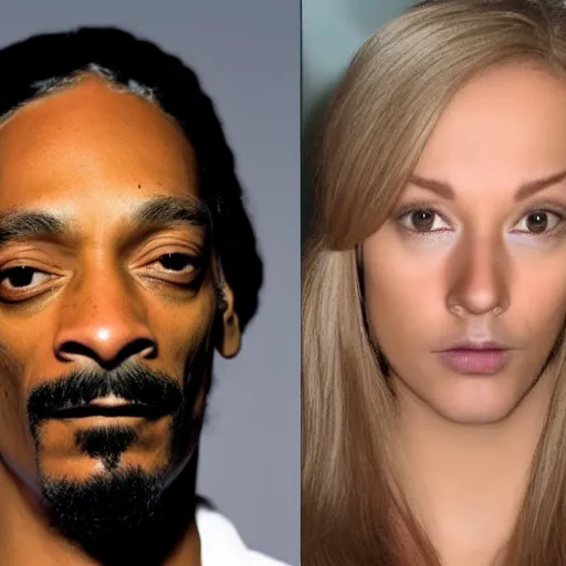 Image similar to a real image, Snoop Dogg is caucasian, european face, white skin color