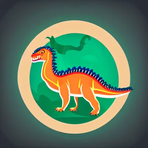 Image similar to dinosaur vector icon. isolated dinosaur, vector illustration. white background. professional illustration, trending on behance