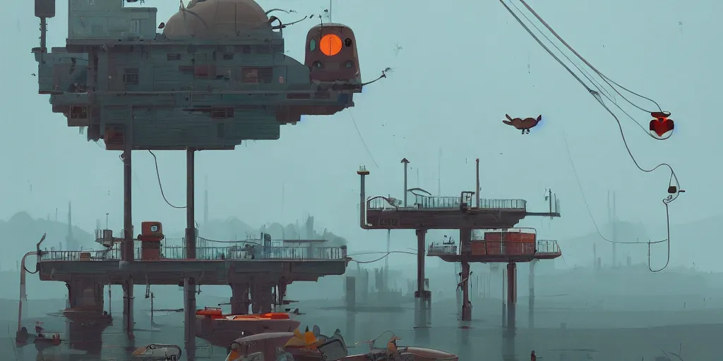 Image similar to Bird watching by Goro Fujita and Simon Stalenhag , 8k, trending on artstation, hyper detailed, cinematic