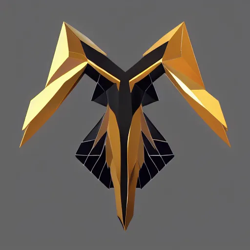 Prompt: 2 dimensional, vector, low poly, eagle icon, black background, cgsociety, artstation