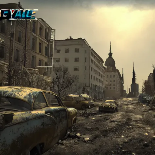 Prompt: fallout 5 set in budapest, 8 th district, game screenshot, 4 k, high detail