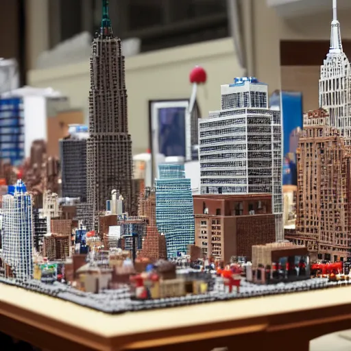 Image similar to model of manhattan made from legos, dslr,