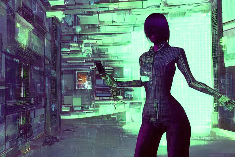 Image similar to Mariya Takeuchi NPC in a cyberpunk FPS game from 2003