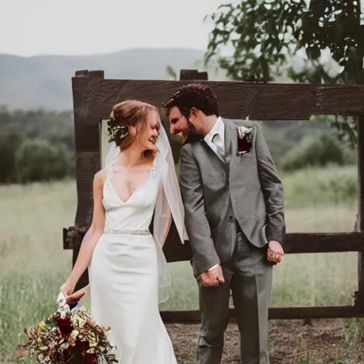 Image similar to a rustic modern wedding