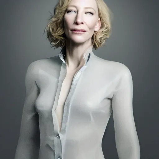 Image similar to xray photo of cate blanchett, clear shapes, 8k, realistic shading, ultra realistic