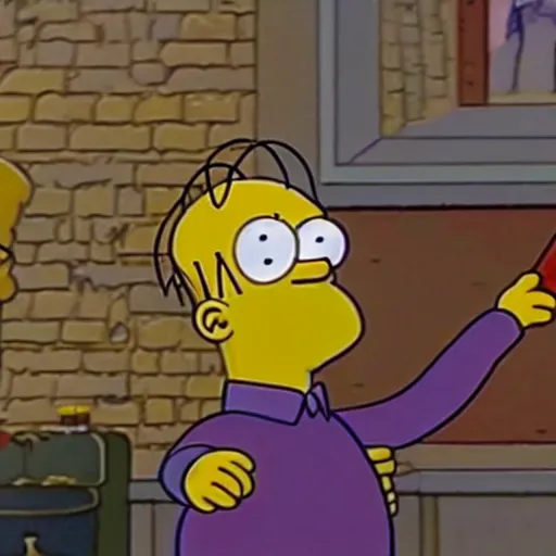 Image similar to a still image of homer simpson in harry potter and the philosopher's stone ( 2 0 0 1 )