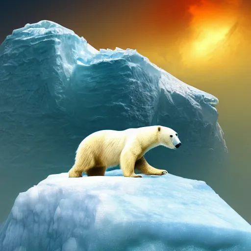 Prompt: polar bear on iceberg in mars drinking beer and have a beer can in hand, outer space, planet mars, photorealistic, high resolution,, trending on deviantart, hdr, hyper detailed, insane details, intricate, elite, ornate, dramatic lighting