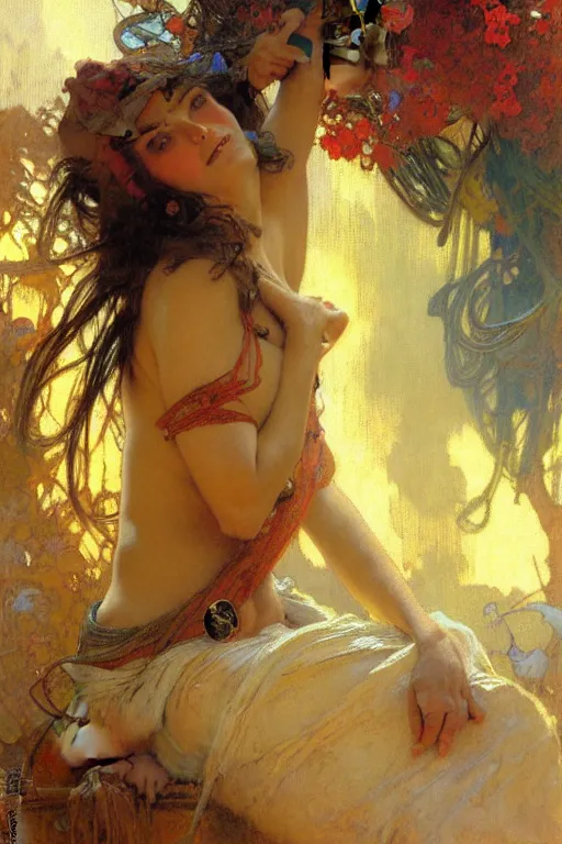 Image similar to 2 attracting men, painting by gaston bussiere, craig mullins, greg rutkowski, alphonse mucha