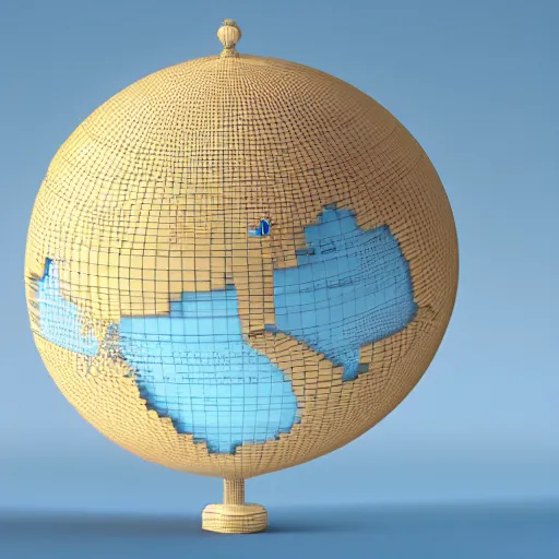 Image similar to llustration of the globe with famous tourist attractions on it in 3 d, 3 d render, smooth