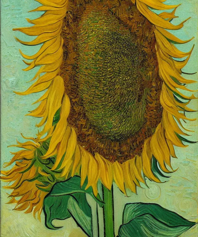 Prompt: sunflower, water painting, vincent van gogh, heavenly, sun rays, intricate, colorful, highly detailed, soft tones