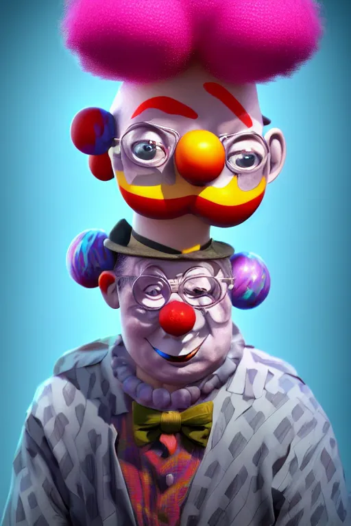 Prompt: sad clown, isometric 3d, ultra hd, character design by Mark Ryden and Pixar and Hayao Miyazaki, unreal 5, DAZ, hyperrealistic, octane render, cosplay, RPG portrait, dynamic lighting, intricate detail, summer vibrancy, cinematic